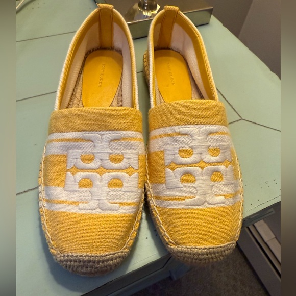 Tory Burch Yellow and White Espadrilles - Picture 3 of 7